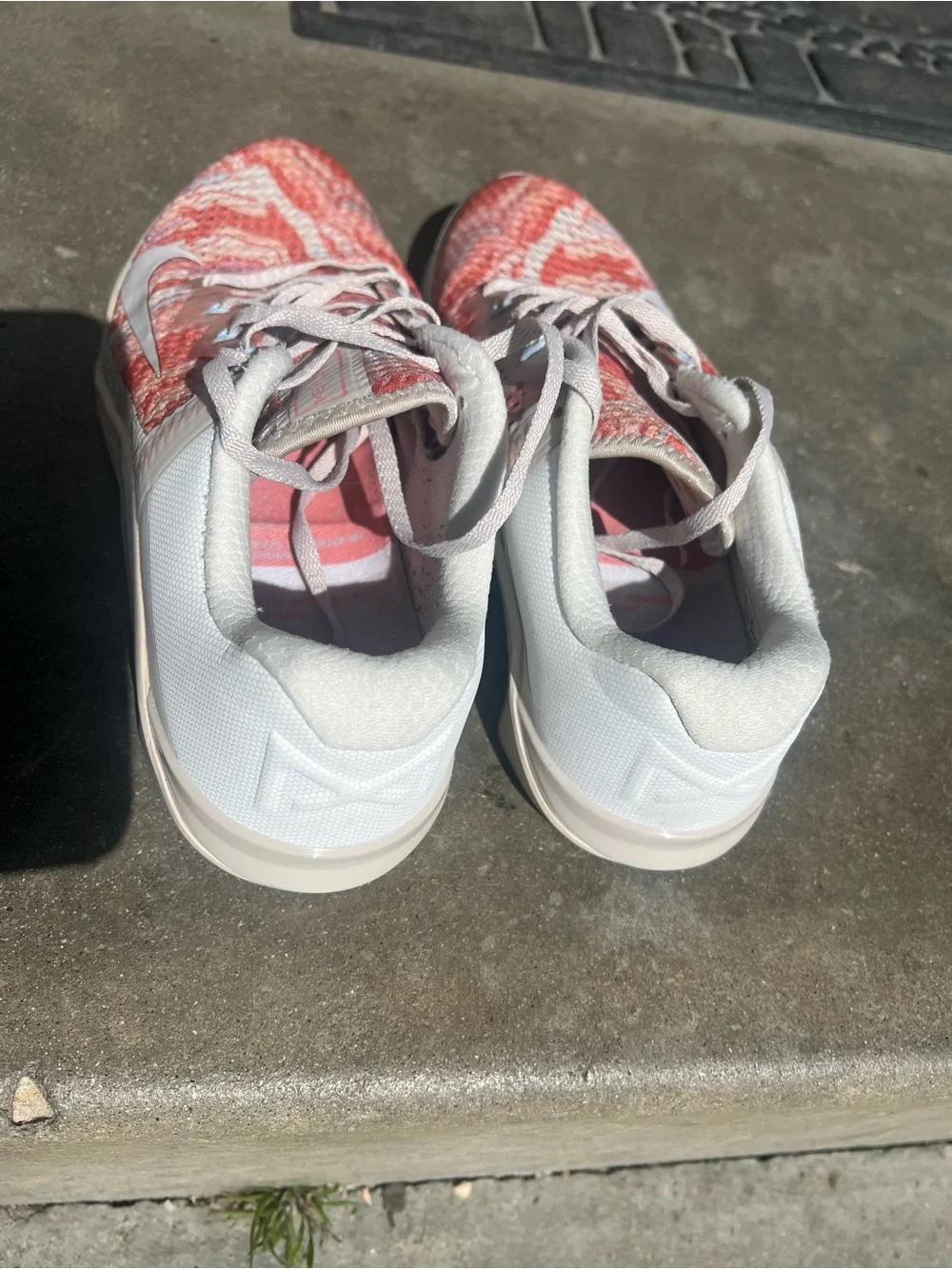Nike Coral and White Knit Running Shoes
